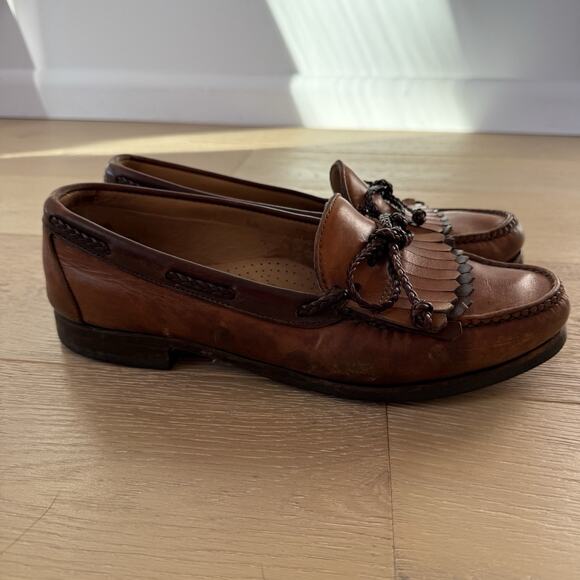 Woodstock Kiltie Slip On Leather Loafer Tan Brown Academia Preppy Shoes 11 C main image 9